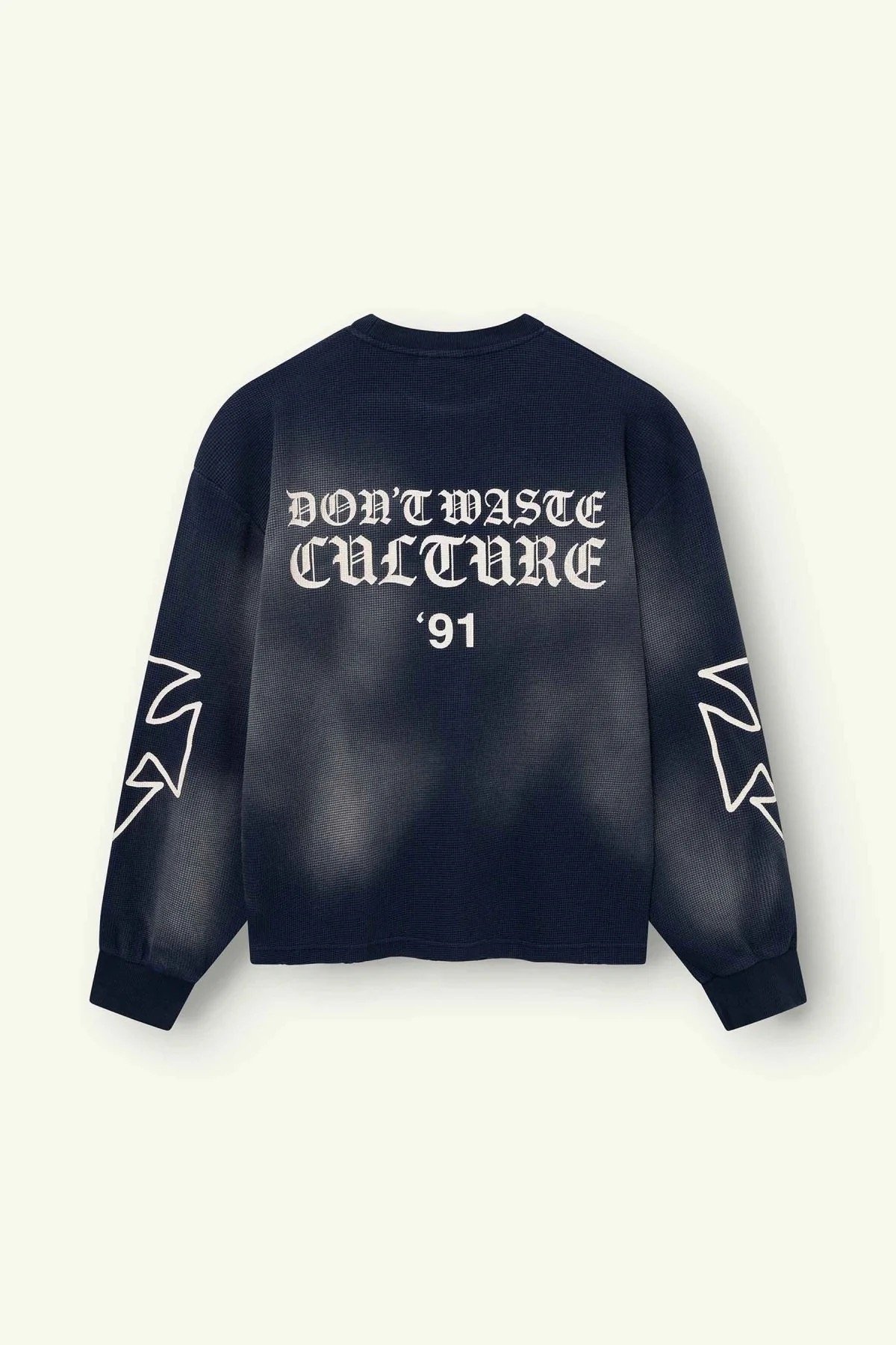 DON'T WASTE CULTURE ROMIYA WAFFLE LONGSLEEVE | NAVY BLUE