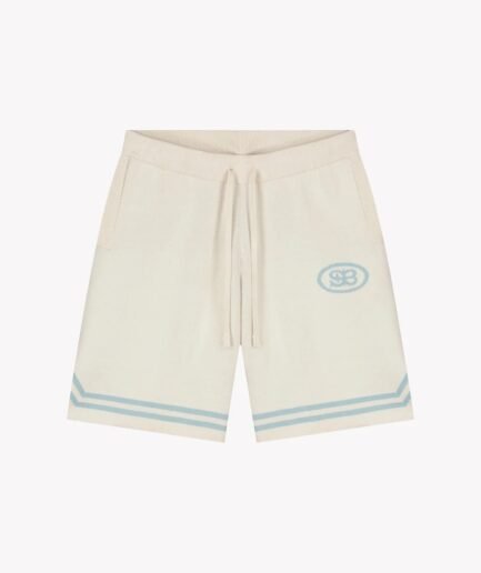 SAINT BLANC KNITTED CREST POLO SHORT BLUE/OFF WHITE