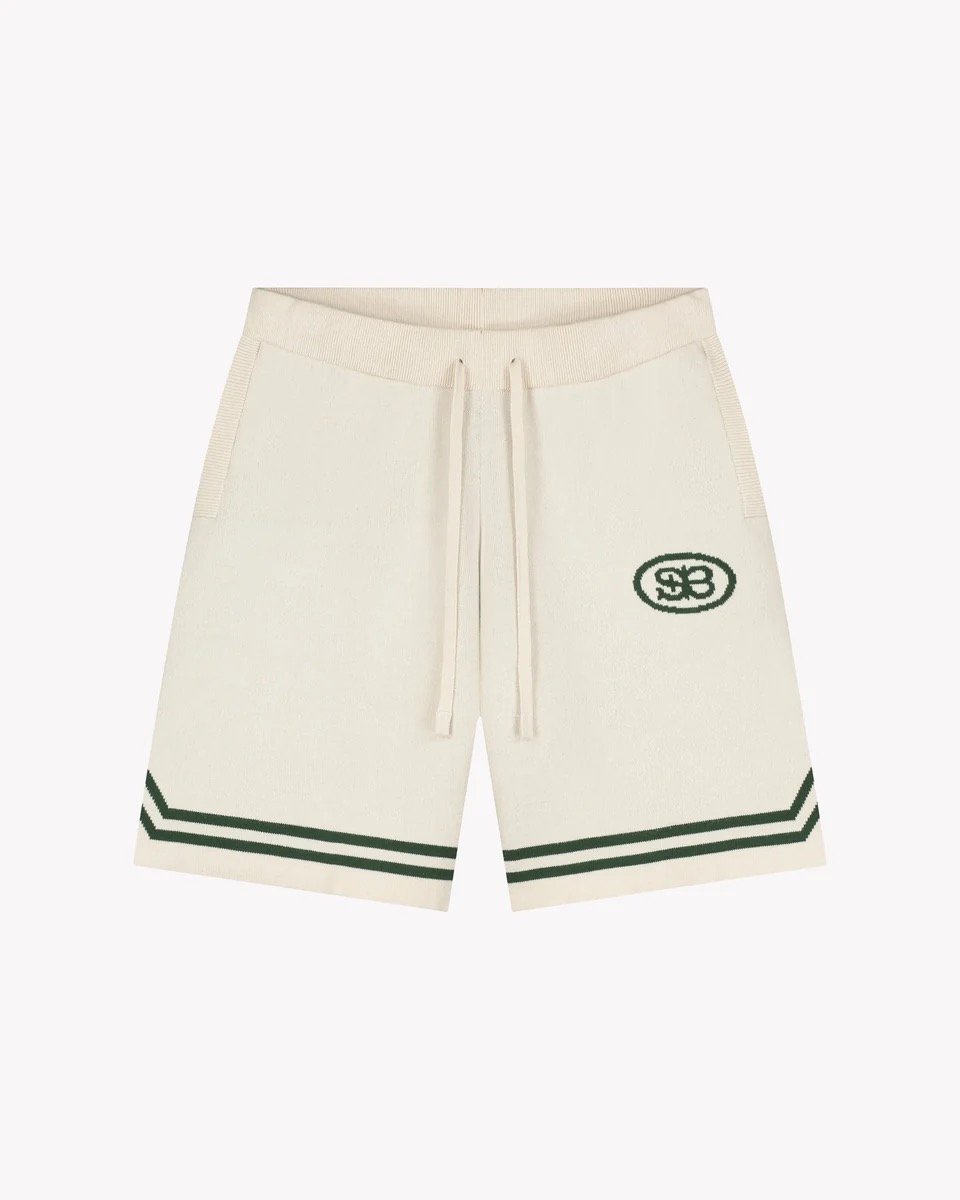 SAINT BLANC KNITTED CREST POLO SHORT GREEN / OFF WHITE