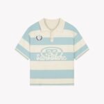 SAINT BLANC KNITTED CREST POLO SHIRT BLUE/OFF WHITE