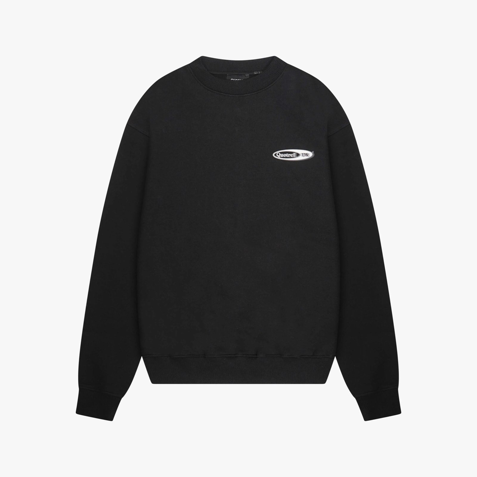 QUOTRELL EMBLEM CREWNECK | BLACK/WHITE