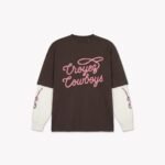 Croyez Cowboys Double Sleeve T-Shirt | Washed Brown