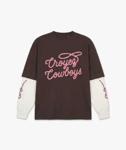 Croyez Cowboys Double Sleeve T-Shirt | Washed Brown
