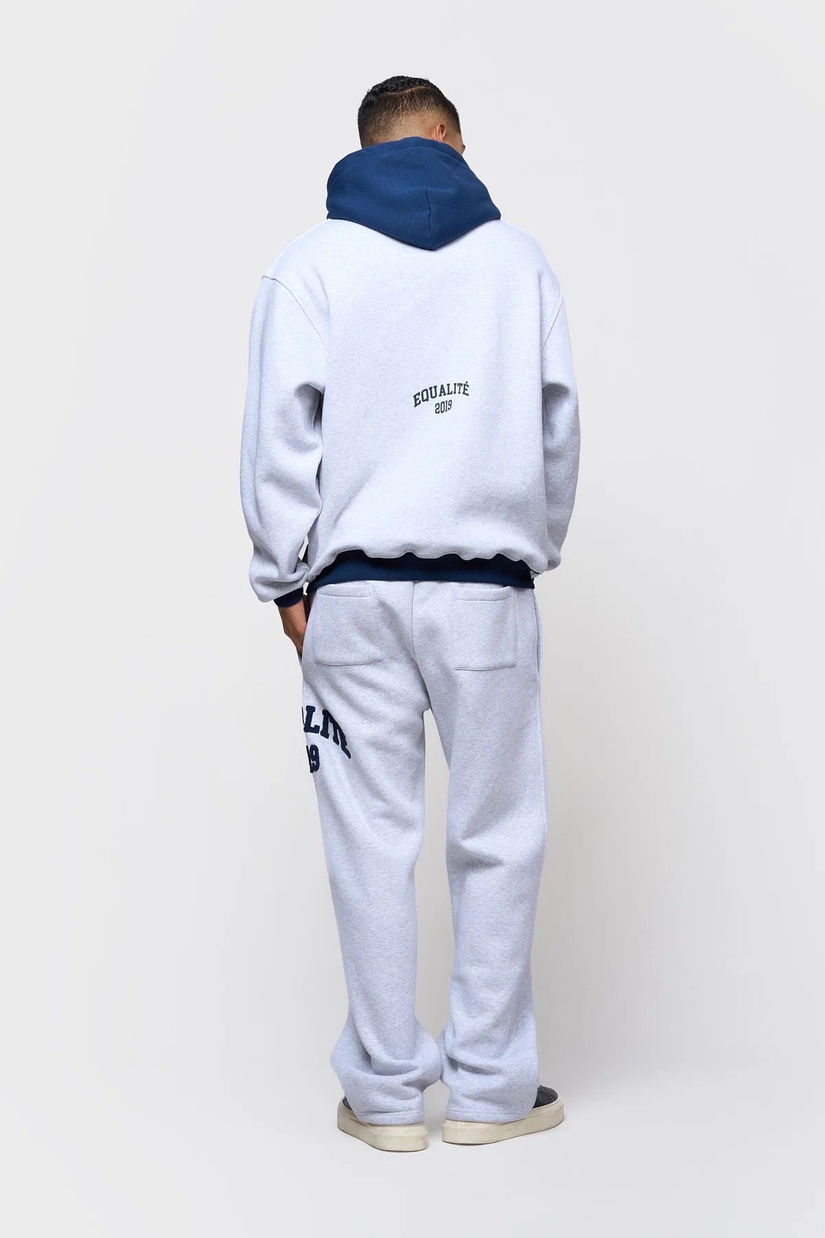 EQUALITÉ COLLECTIVE OVERSIZED HOODIE MELANGE GREY & NAVY