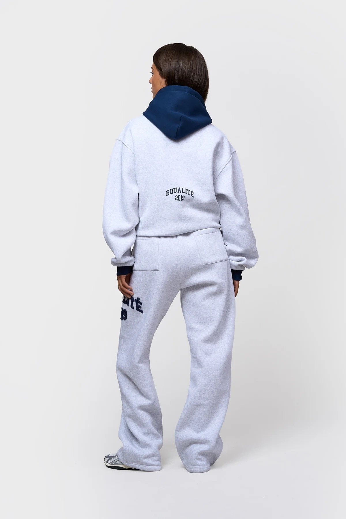 EQUALITÉ COLLECTIVE OVERSIZED HOODIE MELANGE GREY & NAVY