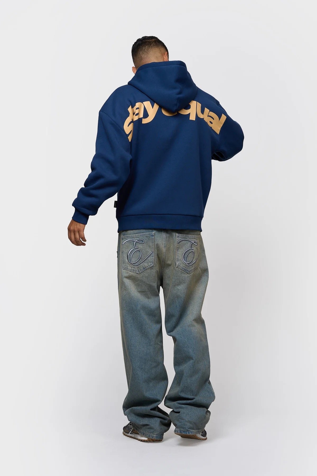 EQUALITÉ STAY EQUAL OVERSIZED FULL ZIP HOODIE NAVY