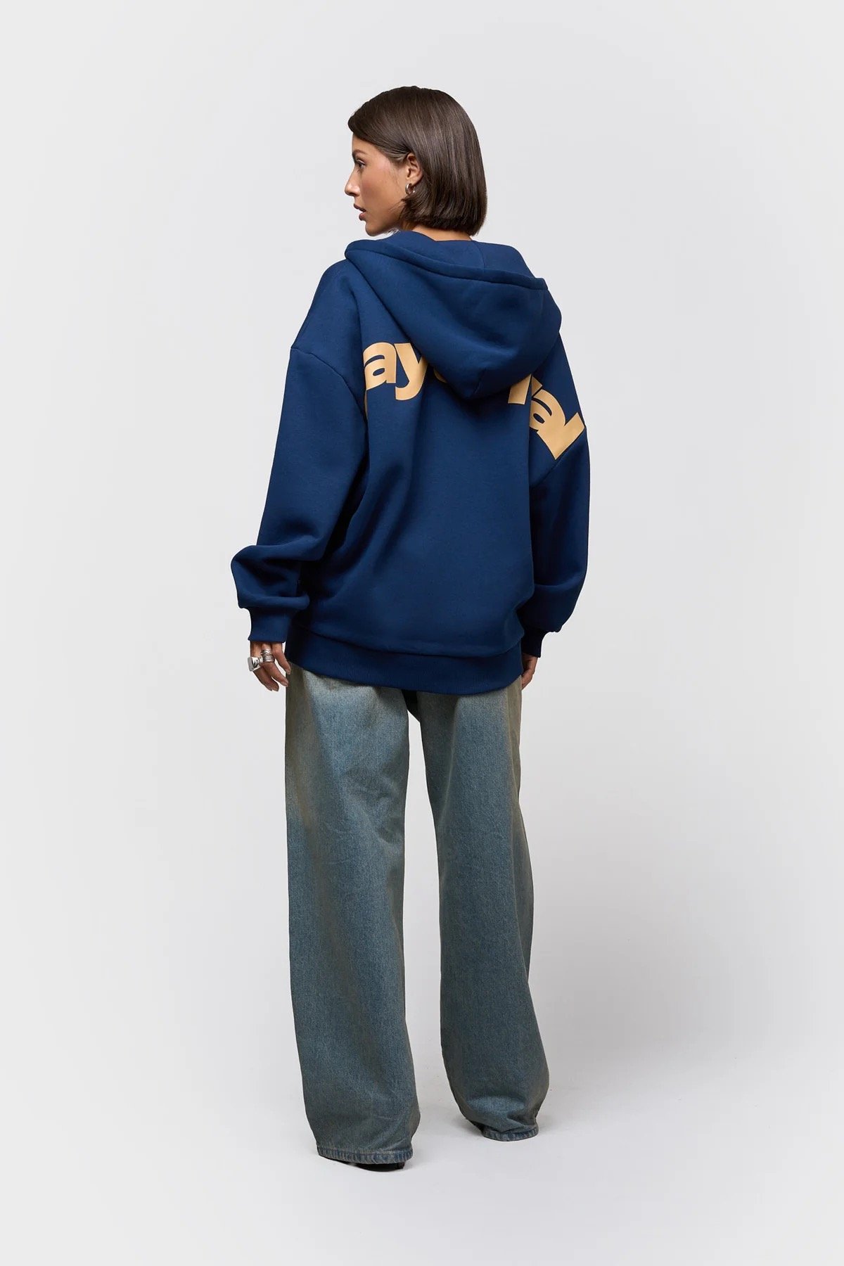 EQUALITÉ STAY EQUAL OVERSIZED FULL ZIP HOODIE NAVY