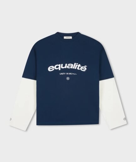 EQUALITÉ CELESTE DOUBLE LAYER LONGSLEEVE TEE NAVY