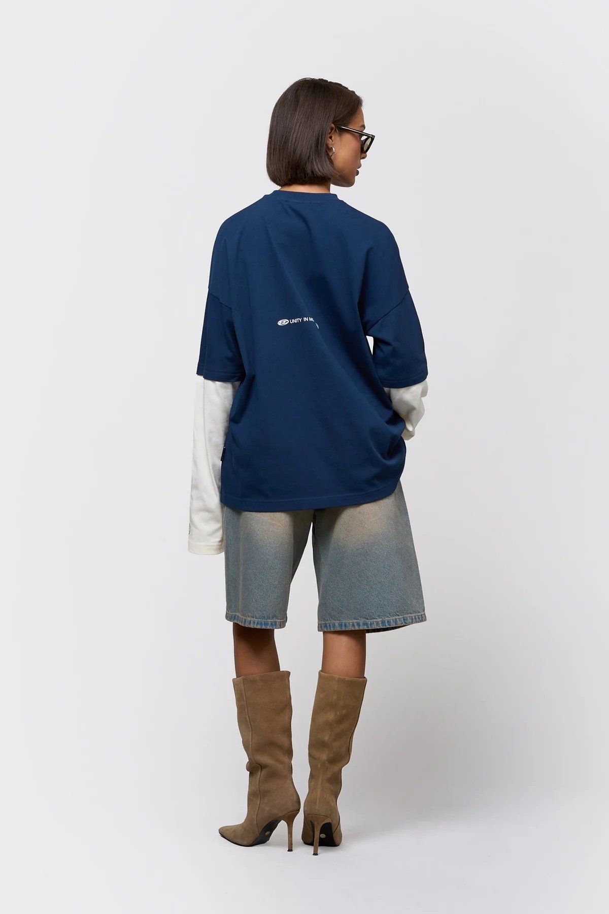 EQUALITÉ CELESTE DOUBLE LAYER LONGSLEEVE TEE NAVY