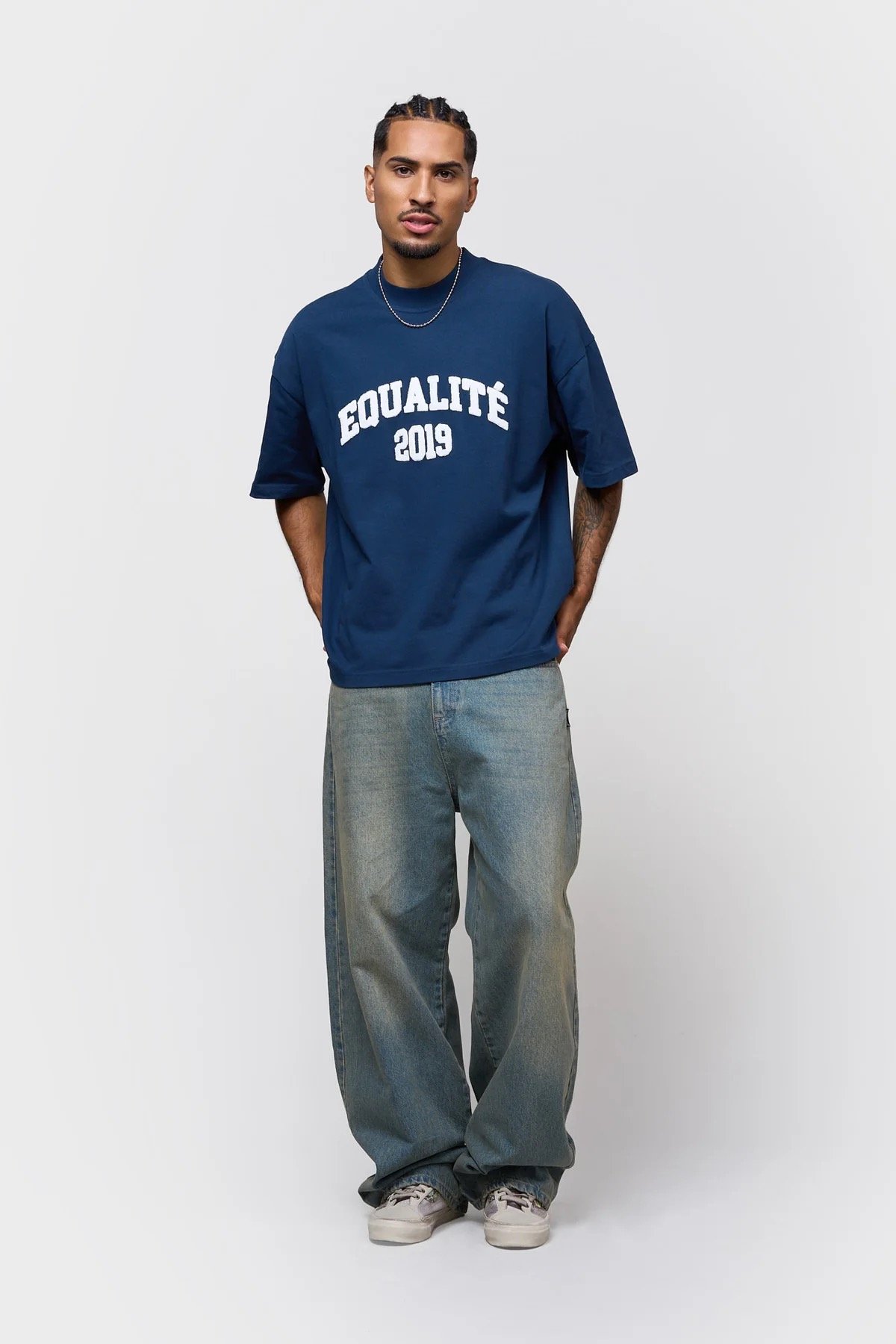 EQUALITÉ COLLECTIVE BOXY TEE NAVY