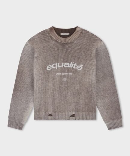 EQUALITÉ RIBBED KNIT SWEATER WASHED GREY