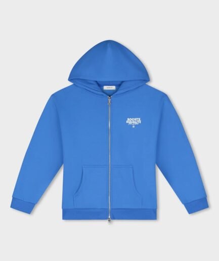 EQUALITÉ: SOCIETE OVERSIZED FULL ZIP HOODIE BLUE