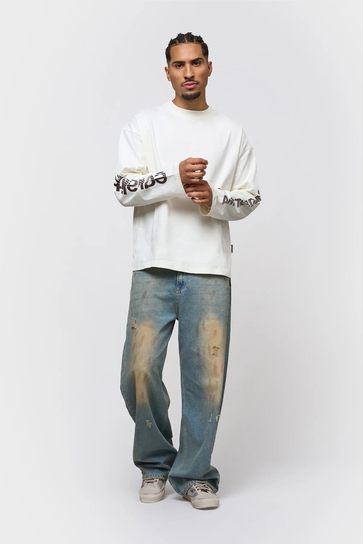 EQUALITÉ CAS BAGGY JEANS BLUE DIRTY WASH