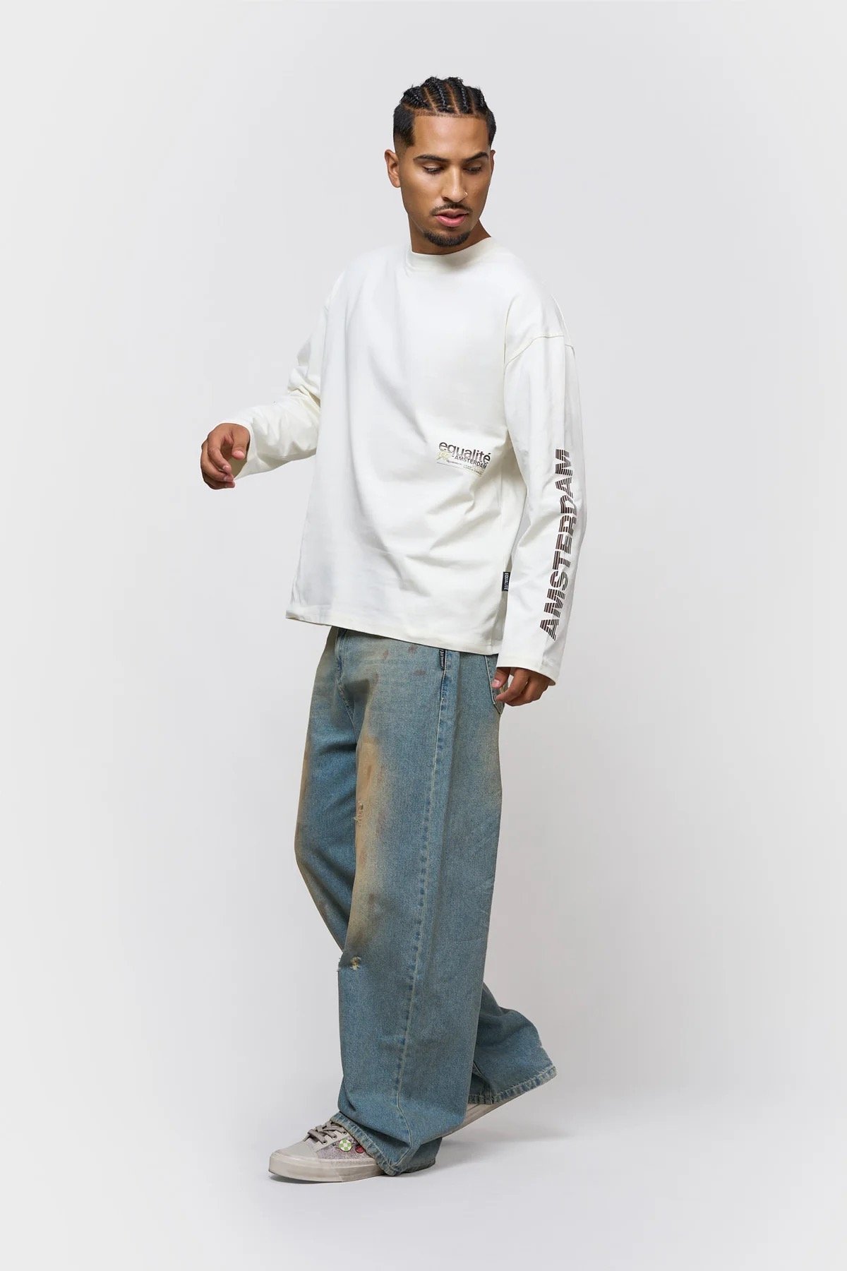 EQUALITÉ CAS BAGGY JEANS BLUE DIRTY WASH
