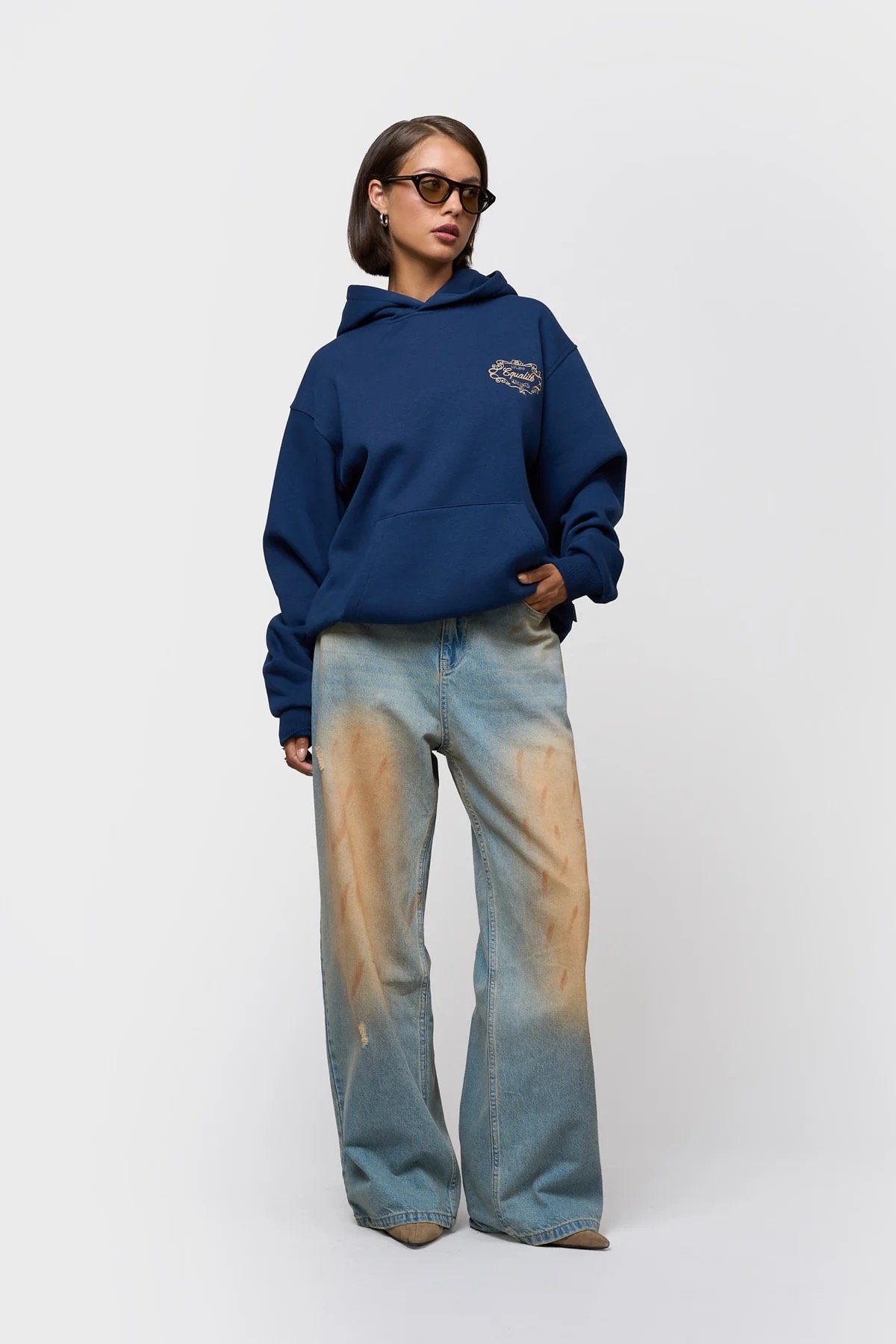 EQUALITÉ CAS BAGGY JEANS BLUE DIRTY WASH