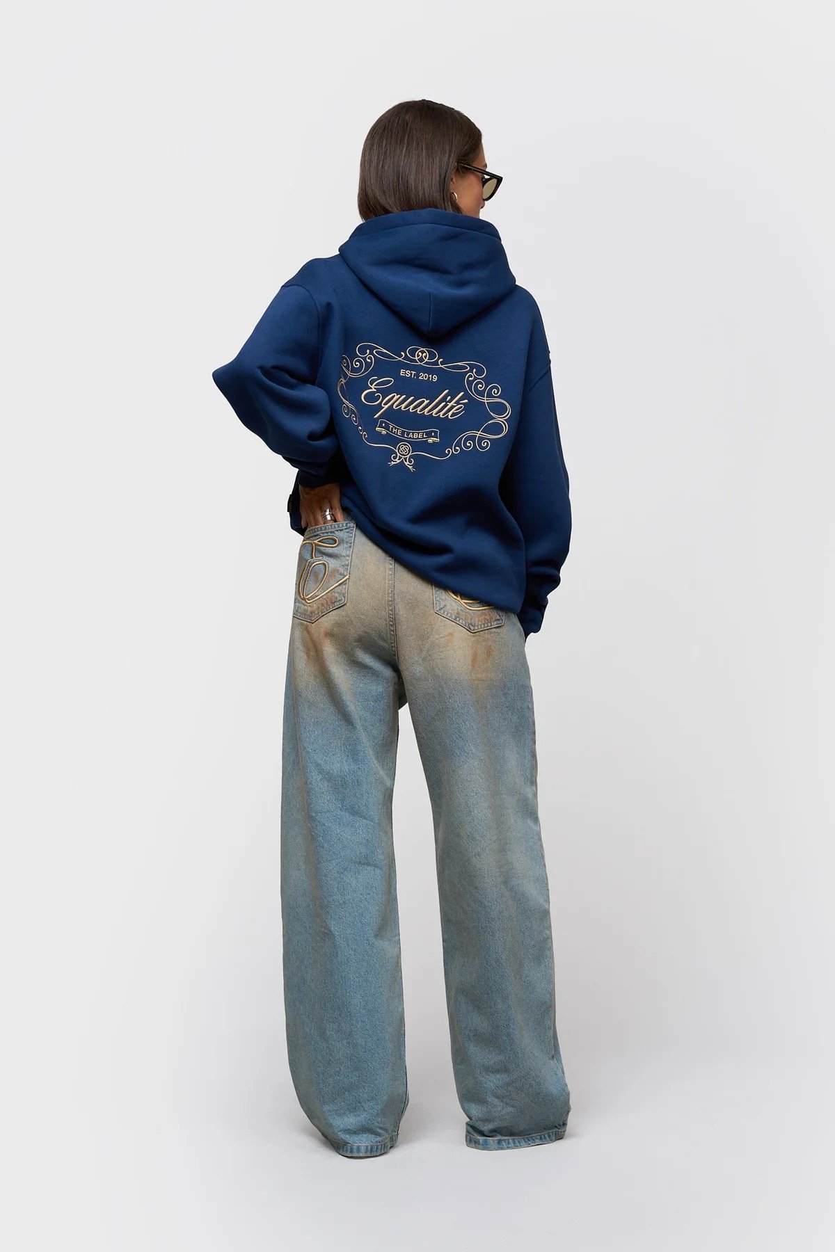 EQUALITÉ CAS BAGGY JEANS BLUE DIRTY WASH