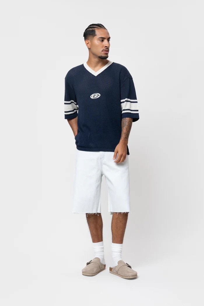 EQUALITÉ CHARLES KNIT JERSEY TEE NAVY