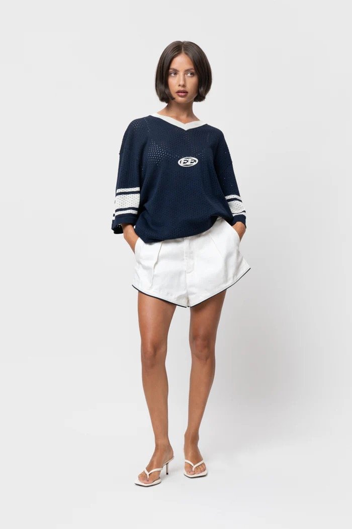 EQUALITÉ CHARLES KNIT JERSEY TEE NAVY