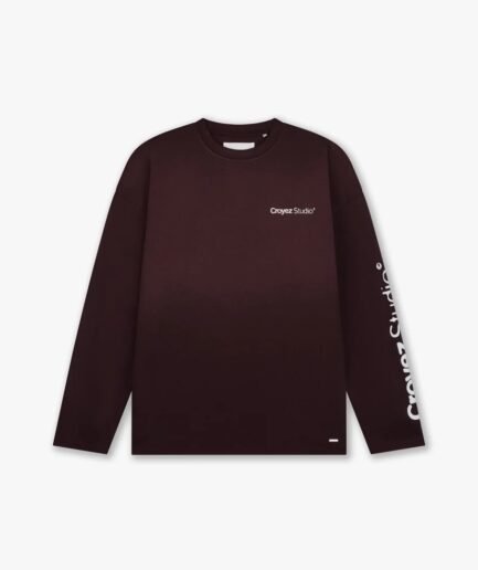 Croyez Studio Faded Longsleeve T-Shirt | Raisin Red