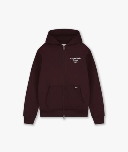 Croyez Studio Damaged Zip Hoodie | Raisin Red