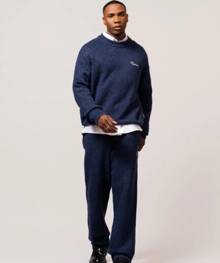 EQUALITÉ: FLUFFY KNIT TRACKSUIT NAVY