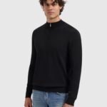 Pure Path: ESSENTIAL KNIT HALF-ZIP SWEATER 10815 BLACK