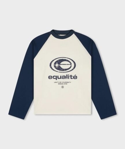 EQUALITÉ ELAN OVERSIZED LONGSLEEVE TEE OFF-WHITE & NAVY