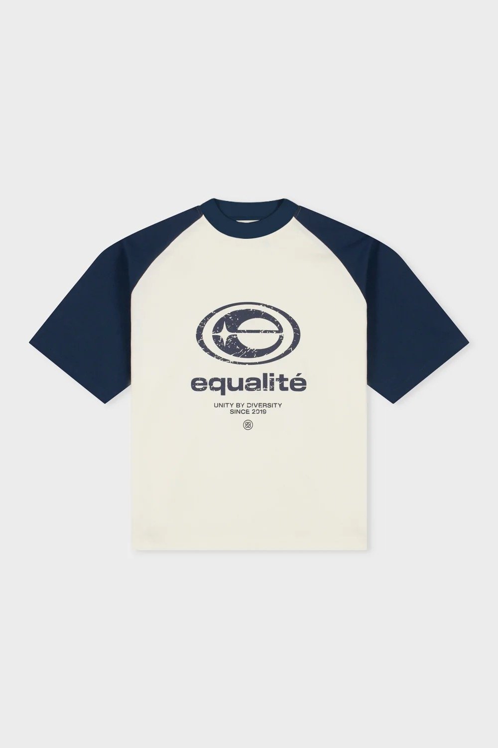 EQUALITÉ ELAN BOXY TEE NAVY & OFF-WHITE