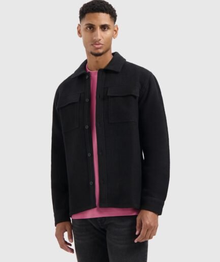 Pure Path: FLANNEL OVERSHIRT BLACK 25030201