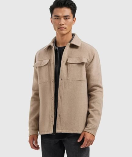 Pure Path: FLANNEL OVERSHIRT TAUPE 25030201