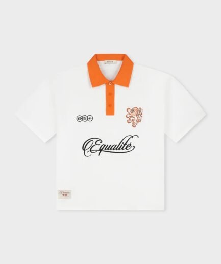EQUALITÉ NETHERLANDS OVERSIZED JERSEY POLO OFF-WHITE & ORANGE