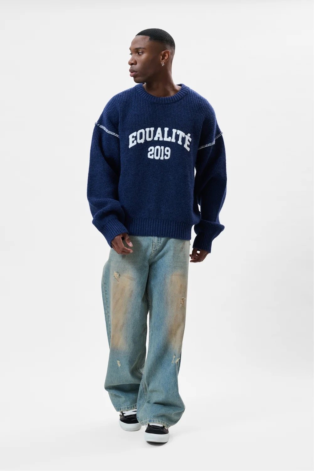 EQUALITÉ COLLECTIVE KNIT SWEATER NAVY