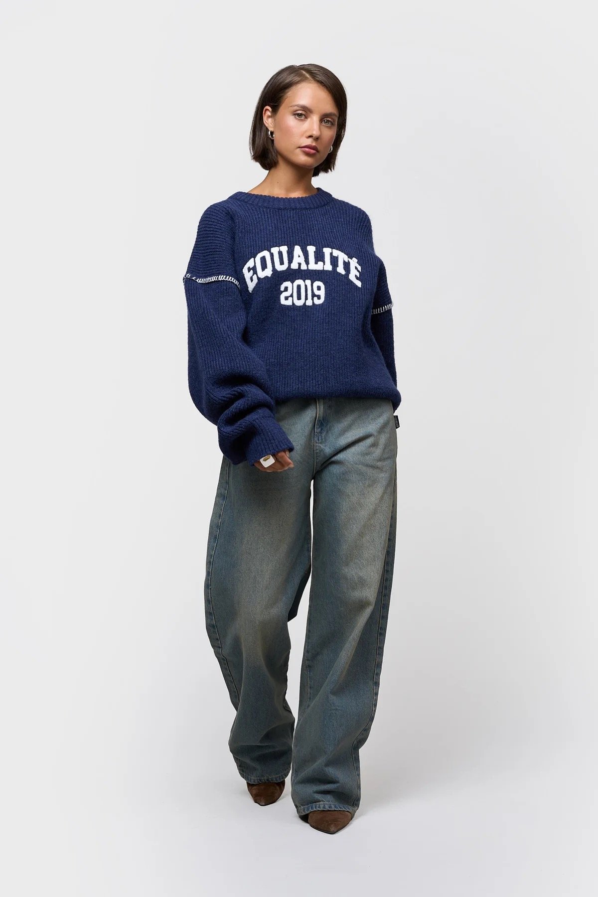 EQUALITÉ COLLECTIVE KNIT SWEATER NAVY