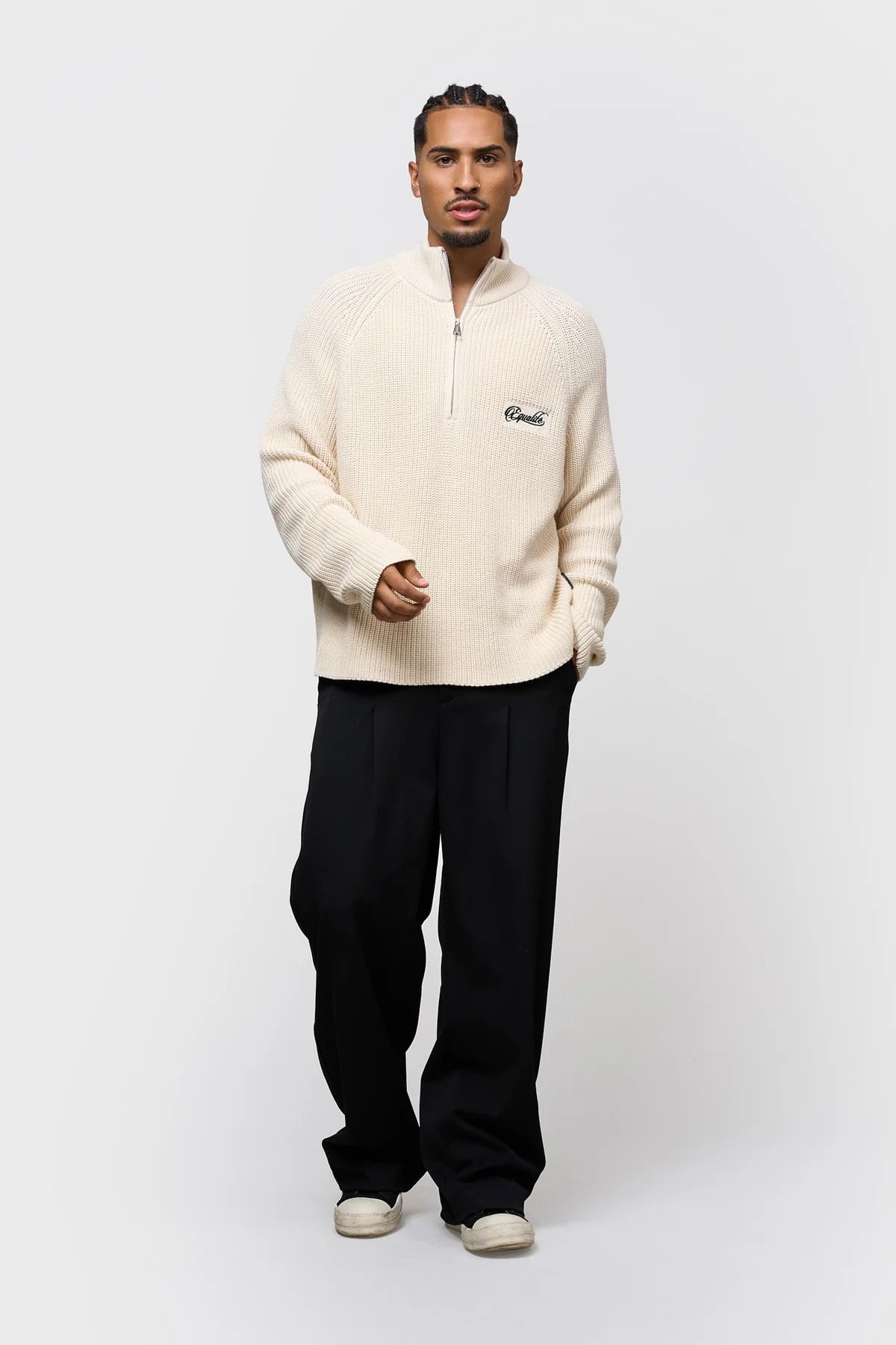 EQUALITÉ FUNNEL KNIT SWEATER OFF-WHITE