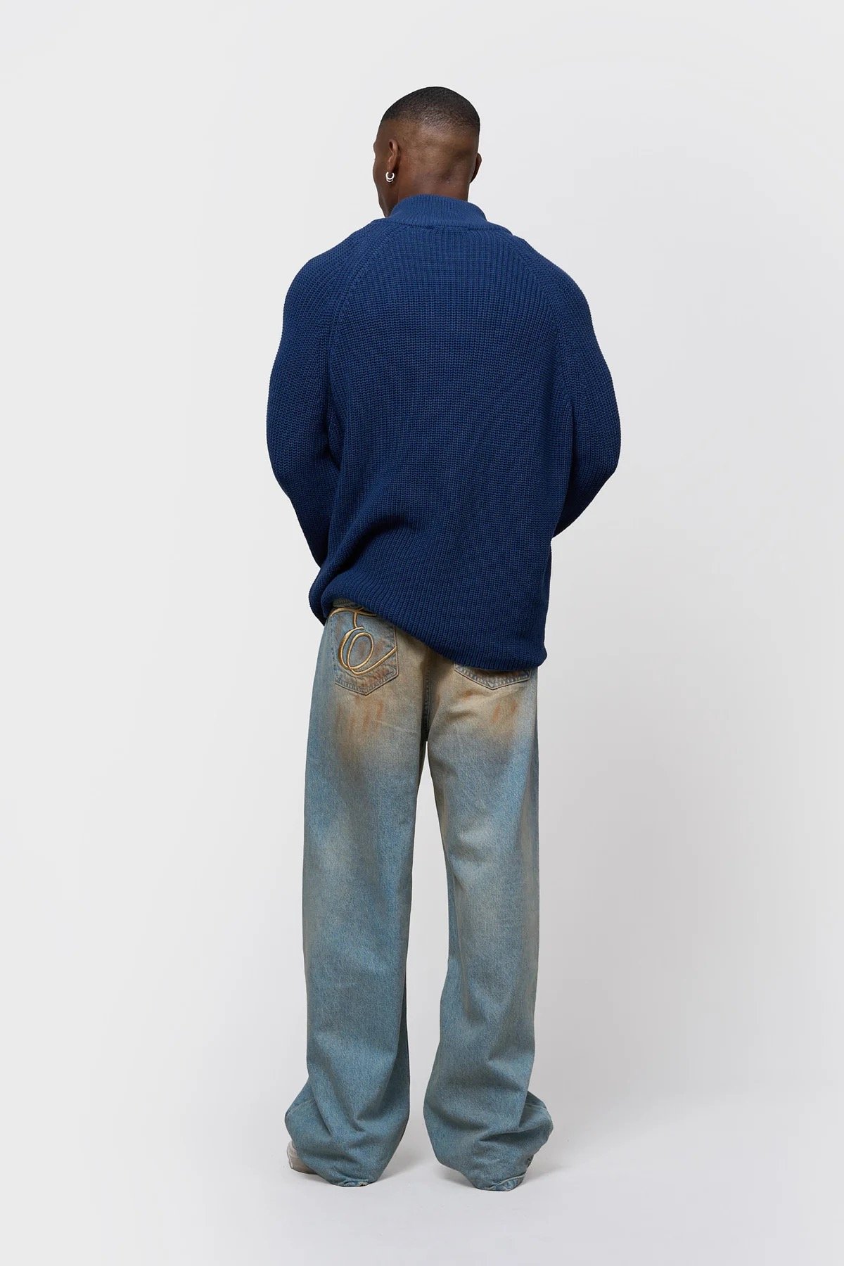 EQUALITÉ FUNNEL KNIT SWEATER NAVY