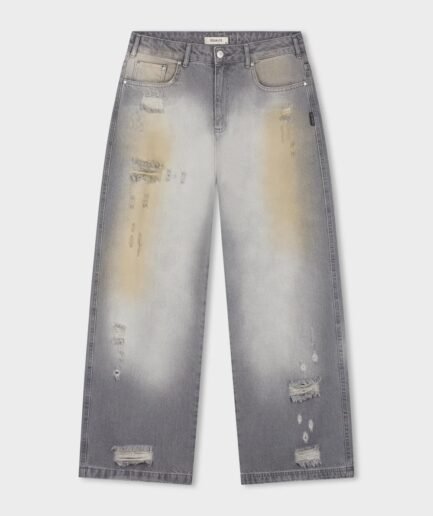 EQUALITÉ LEMI BAGGY JEANS BLUE WHITE DIRTY WASH