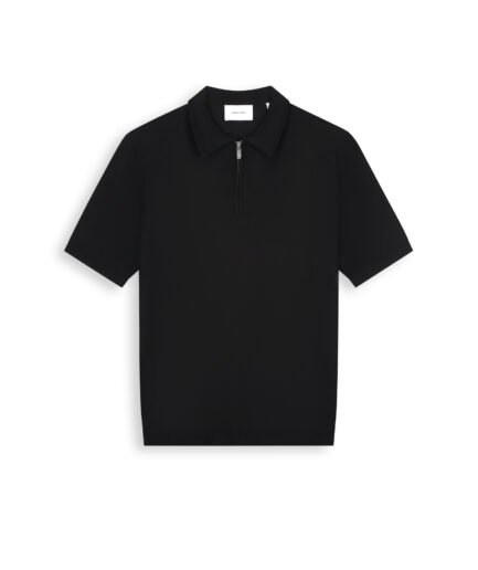PURE PATH HALF-ZIP FLAT KNIT POLO BLACK 26010810