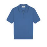 PURE PATH HALF-ZIP FLAT KNIT POLO FADED COBALT 26010810