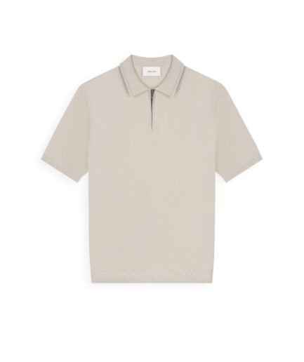 PURE PATH HALF-ZIP FLAT KNIT POLO SAND 26010810