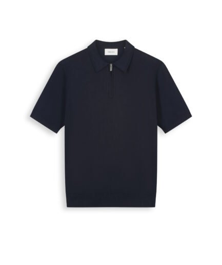 PURE PATH HALF-ZIP FLAT KNIT POLO DARK NAVY 26010810
